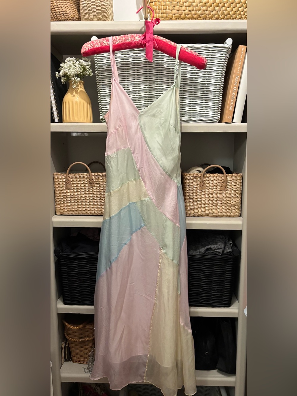 Pastel Patchwork Maxi Slip Dress - Multi
